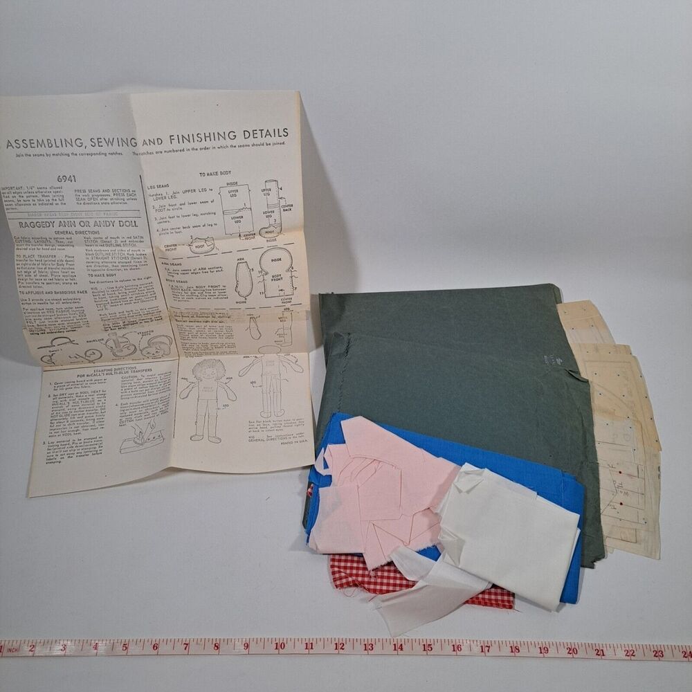 Primitive Raggedy Ann Andy 6941 McCall Pattern or Handmade VTG